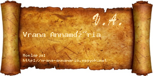 Vrana Annamária névjegykártya